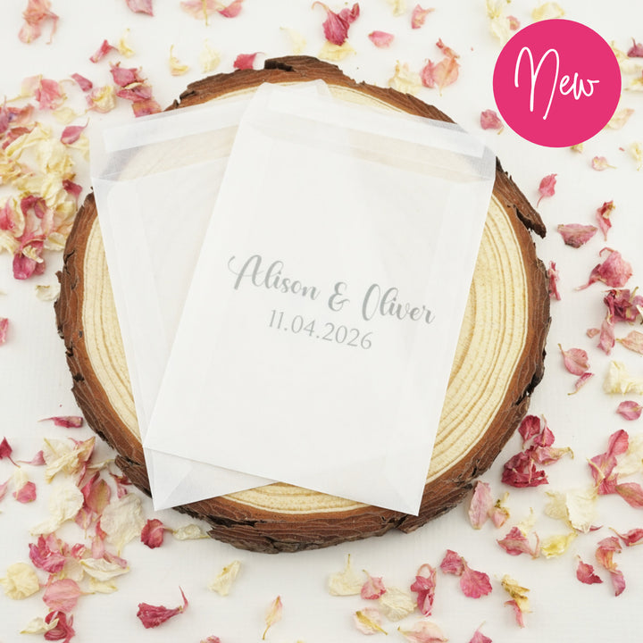 Personalised Glassine Envelopes for Confetti Bags Hopes & Dreams (Empty)