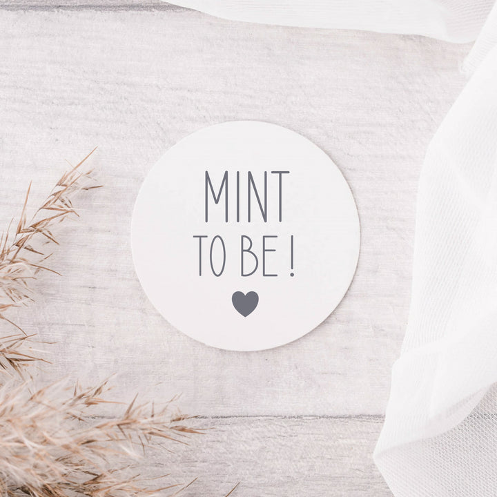 Glossy White Stickers Mint to be Cute Heart Wedding Sticker