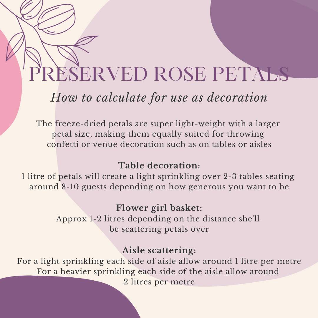 Preserved Rose Petals Biodegradable Wedding Confetti White