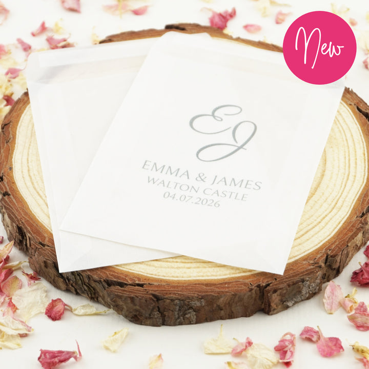 Personalised Glassine Envelopes for Confetti Bags Soulmates (Empty)