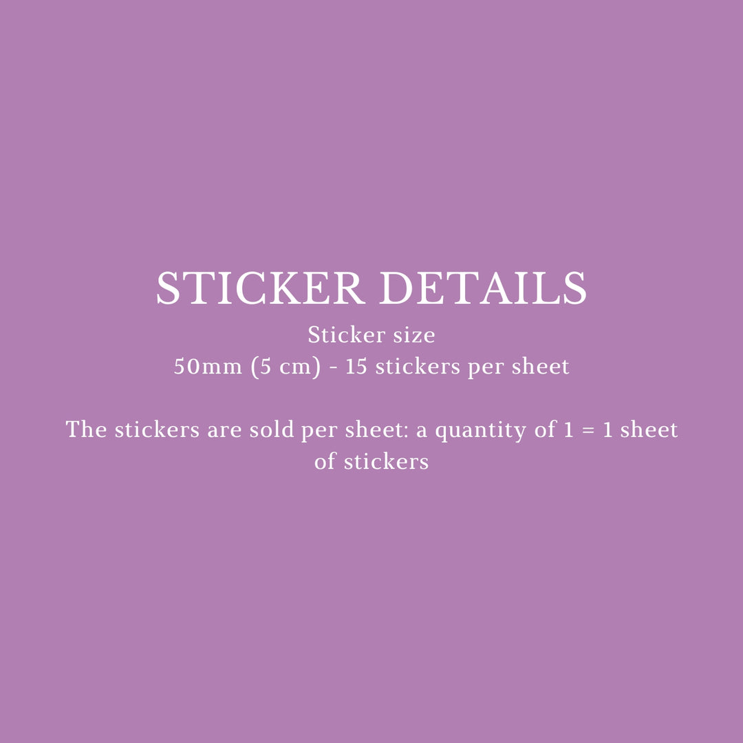 Personalised Glossy White Stickers Floral Wreath 50mm