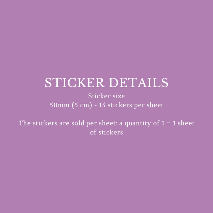 Personalised Glossy White Stickers Floral Wreath 50mm