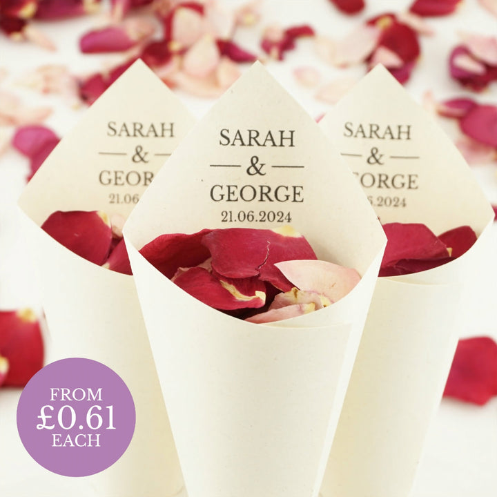 Personalised Wedding Confetti Cones The Big Day
