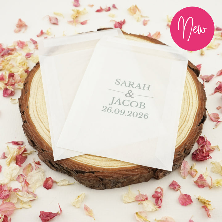 Personalised Glassine Envelopes for Confetti Bags The Big Day (Empty)