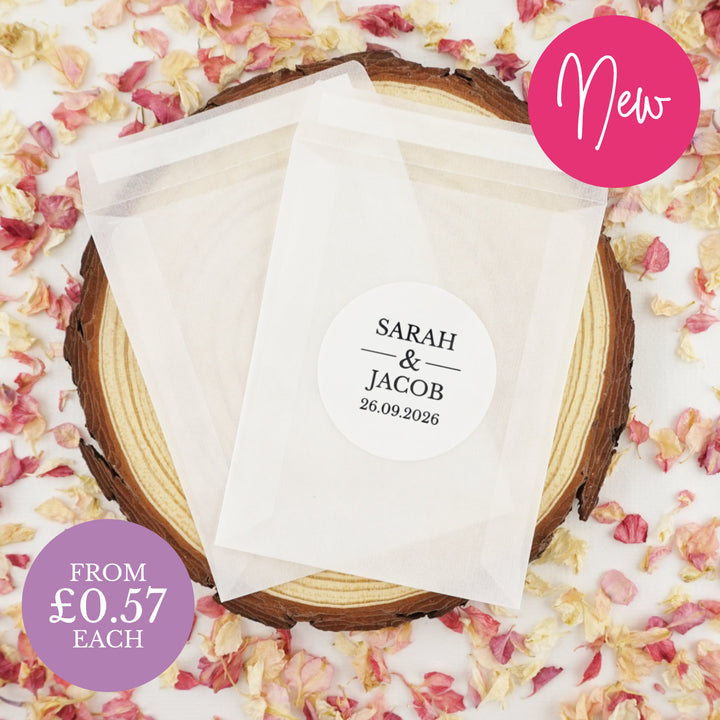 Personalised Glassine Envelopes for Confetti Bags The Big Day DIY (Empty)