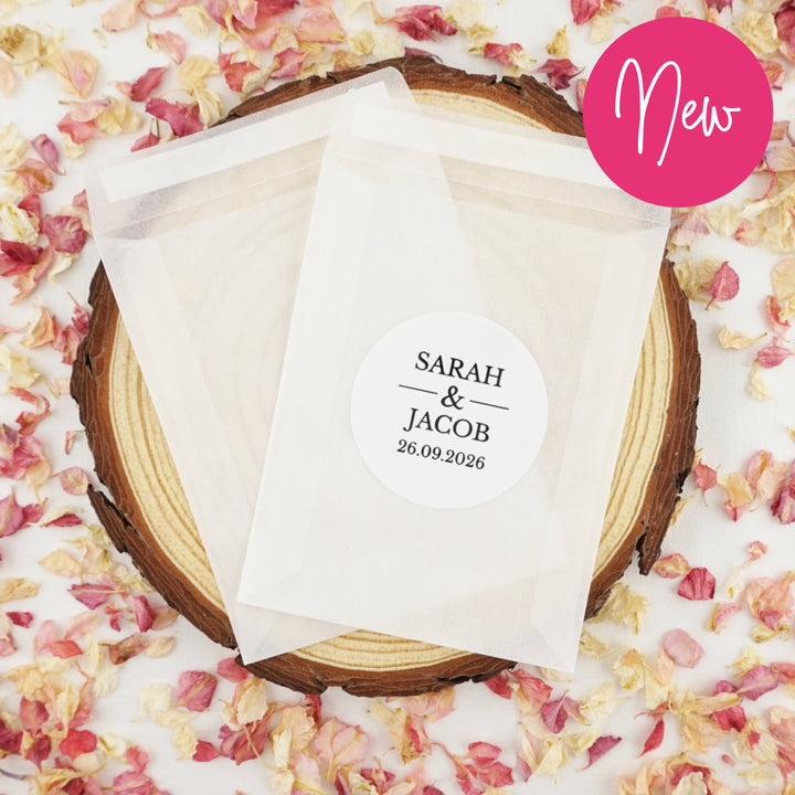 Personalised Glassine Envelopes for Confetti Bags The Big Day DIY (Empty)