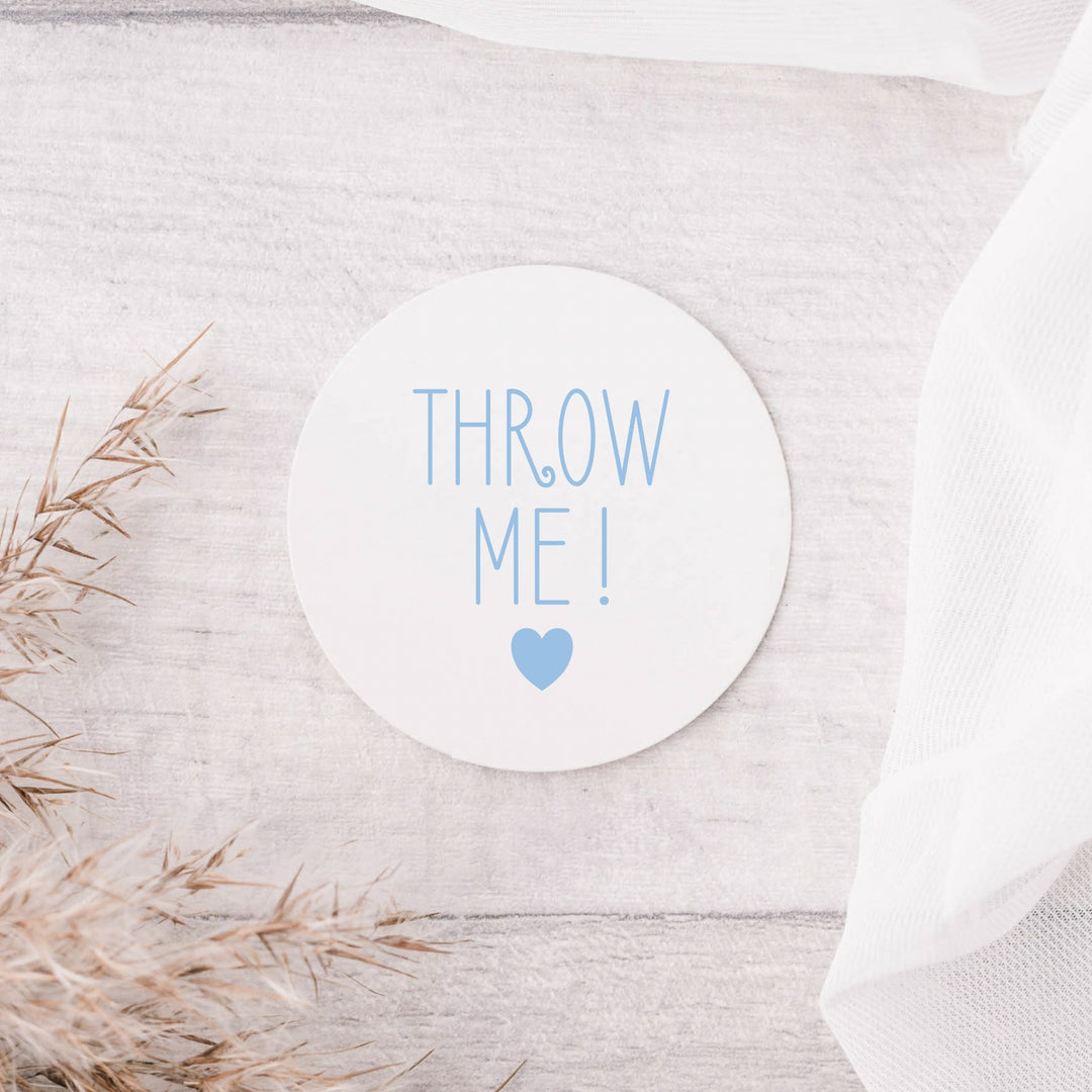 Glossy White Stickers Throw Me Wedding Sticker Confetti Label