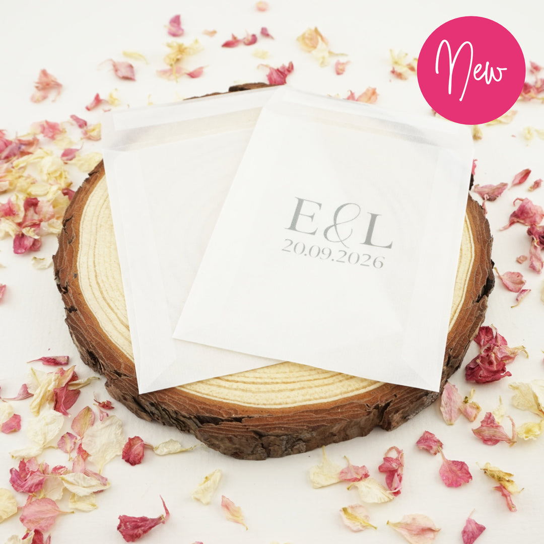 Personalised Glassine Envelopes for Confetti Bags Tranquil (Empty)