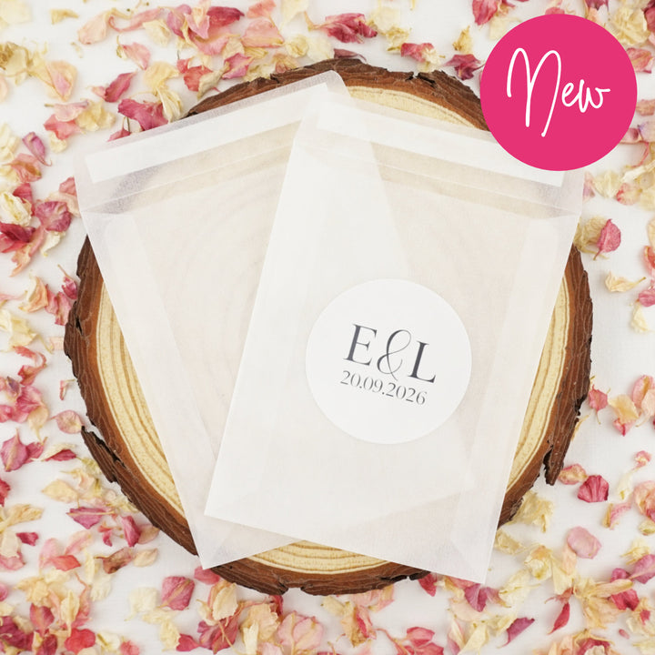 Personalised Glassine Envelopes for Confetti Bags Tranquil DIY (Empty)