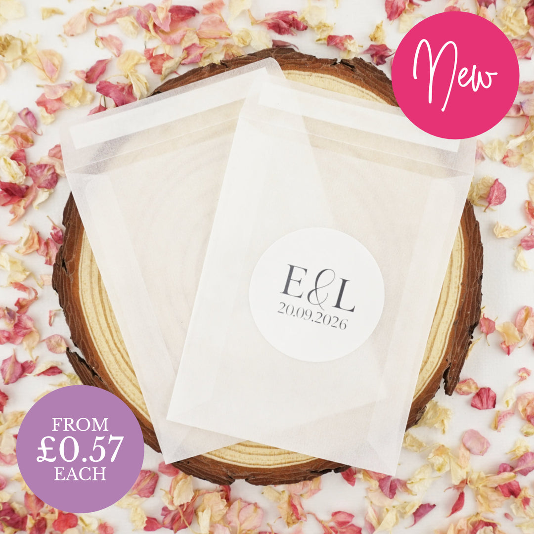 Personalised Glassine Envelopes for Confetti Bags Tranquil DIY (Empty)