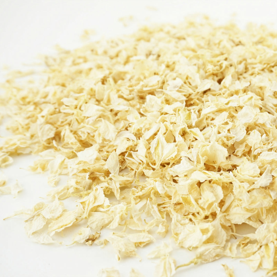 Vanilla - larkspur petals - wedding confetti - biodegradable confetti - natural confetti - The Dried Petal Company