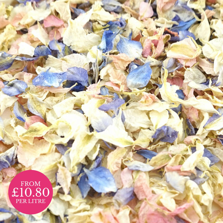 Vintage - Dried Petal Wedding Confetti - larkspur petals - british grown - natural confetti - biodegradable confetti - flower confetti - The Dried Petal Company