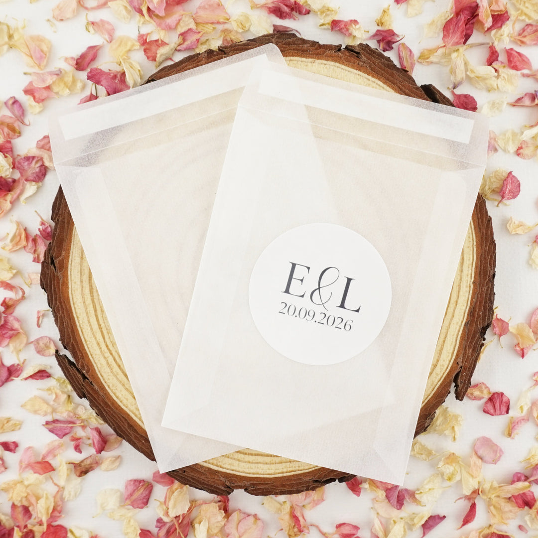Personalised Glassine Envelopes for Confetti Bags Tranquil DIY (Empty)