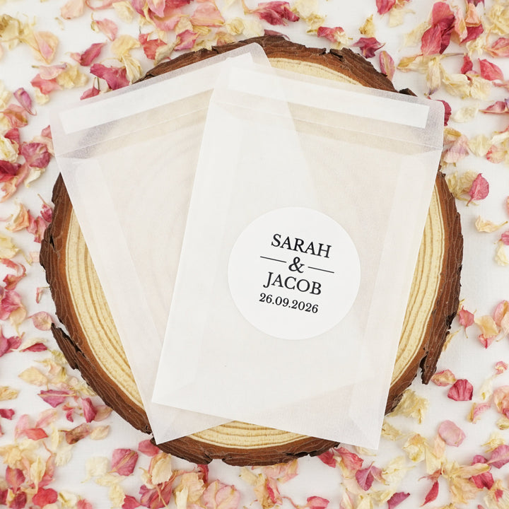 Personalised Glassine Envelopes for Confetti Bags The Big Day DIY (Empty)