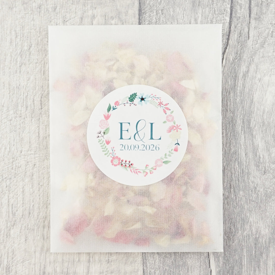 Glassine Envelopes Flowers Sticker and Confetti Petals