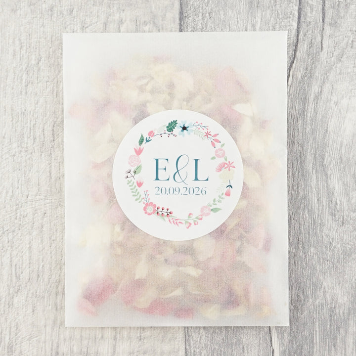 Glassine Envelopes Flowers Sticker and Confetti Petals