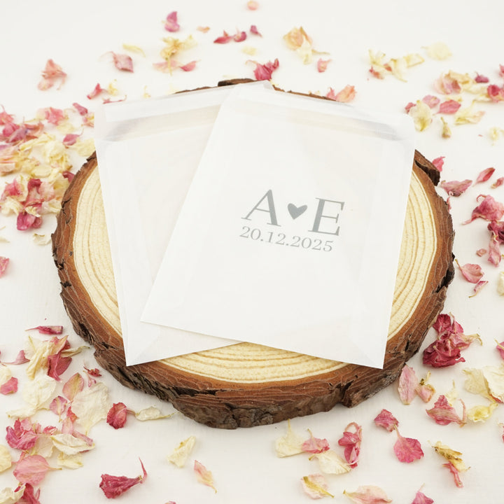 Personalised Glassine Envelopes for Confetti Bags Enchanting Initials (Empty)