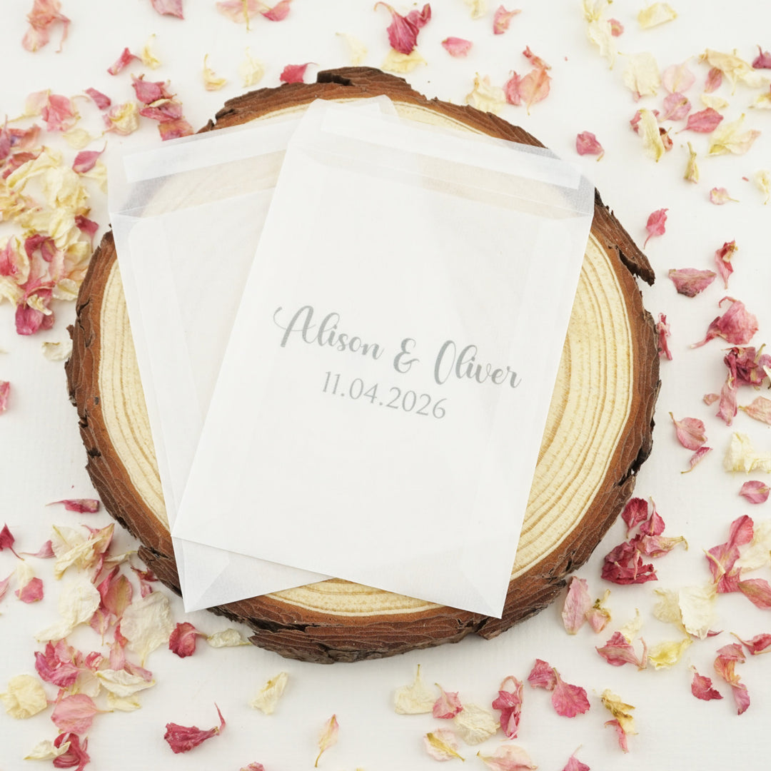 Personalised Glassine Envelopes for Confetti Bags Hopes & Dreams (Empty)