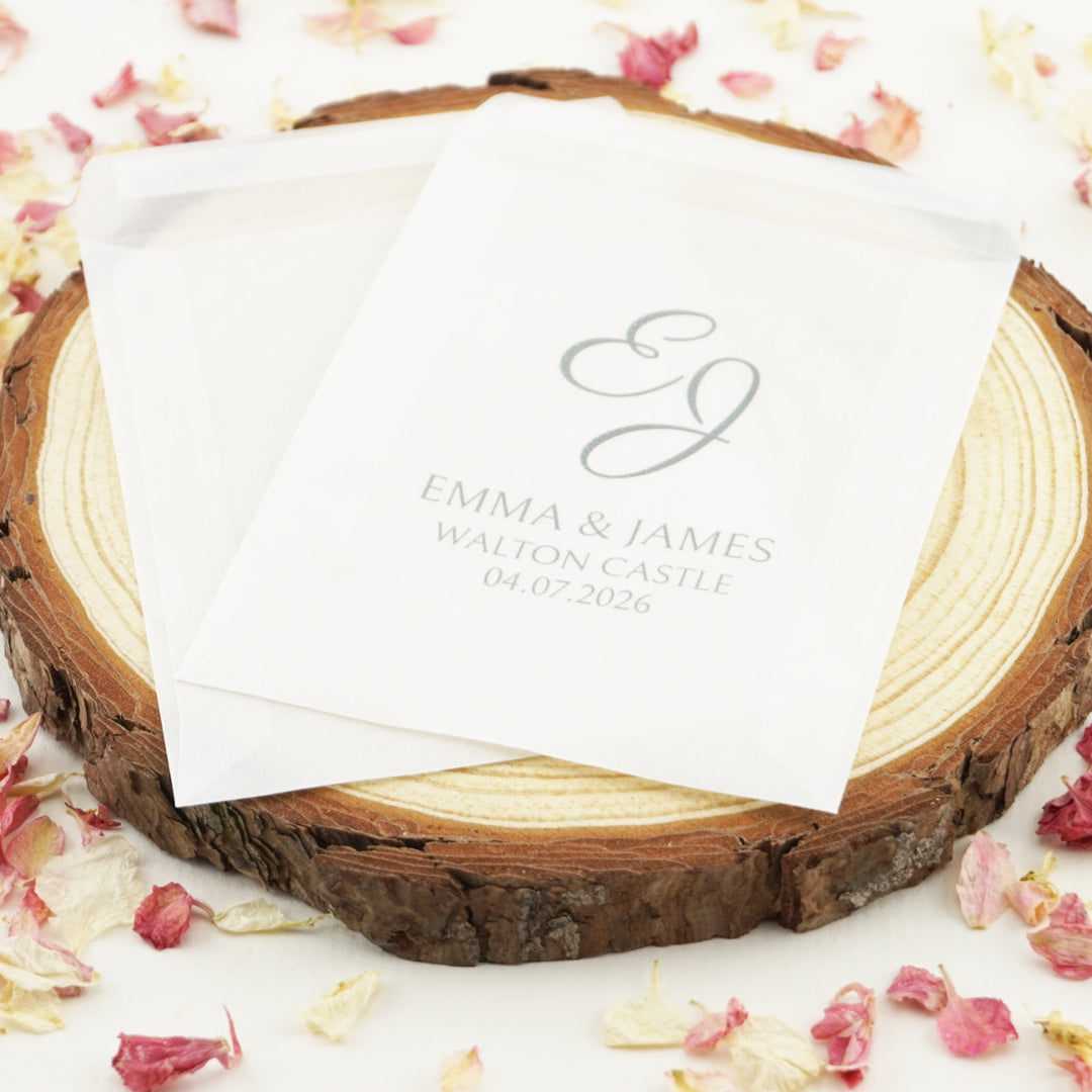 Personalised Glassine Envelopes for Confetti Bags Soulmates (Empty)