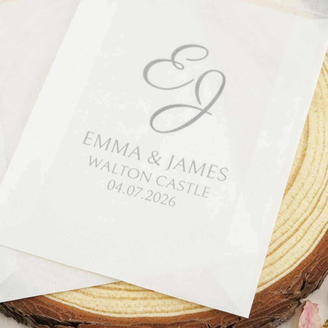 Personalised Glassine Envelopes for Confetti Bags Soulmates (Empty)