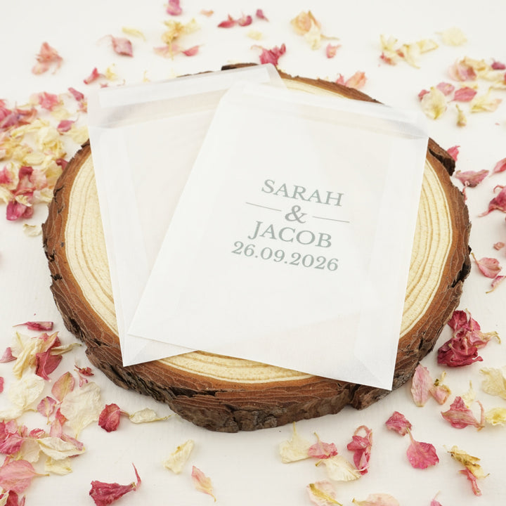 Personalised Glassine Envelopes for Confetti Bags The Big Day (Empty)