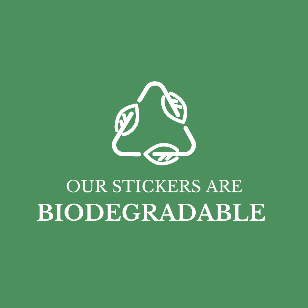 Biodegradable Personalised Glossy White Stickers Handmade by Sticker Label