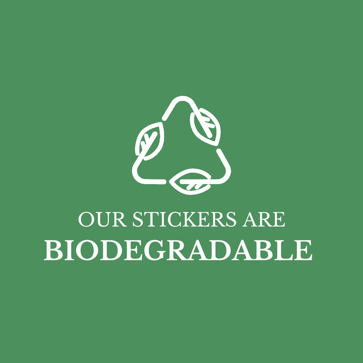 Biodegradable Kraft Brown Stickers Thank You Cute Heart Wedding Sticker