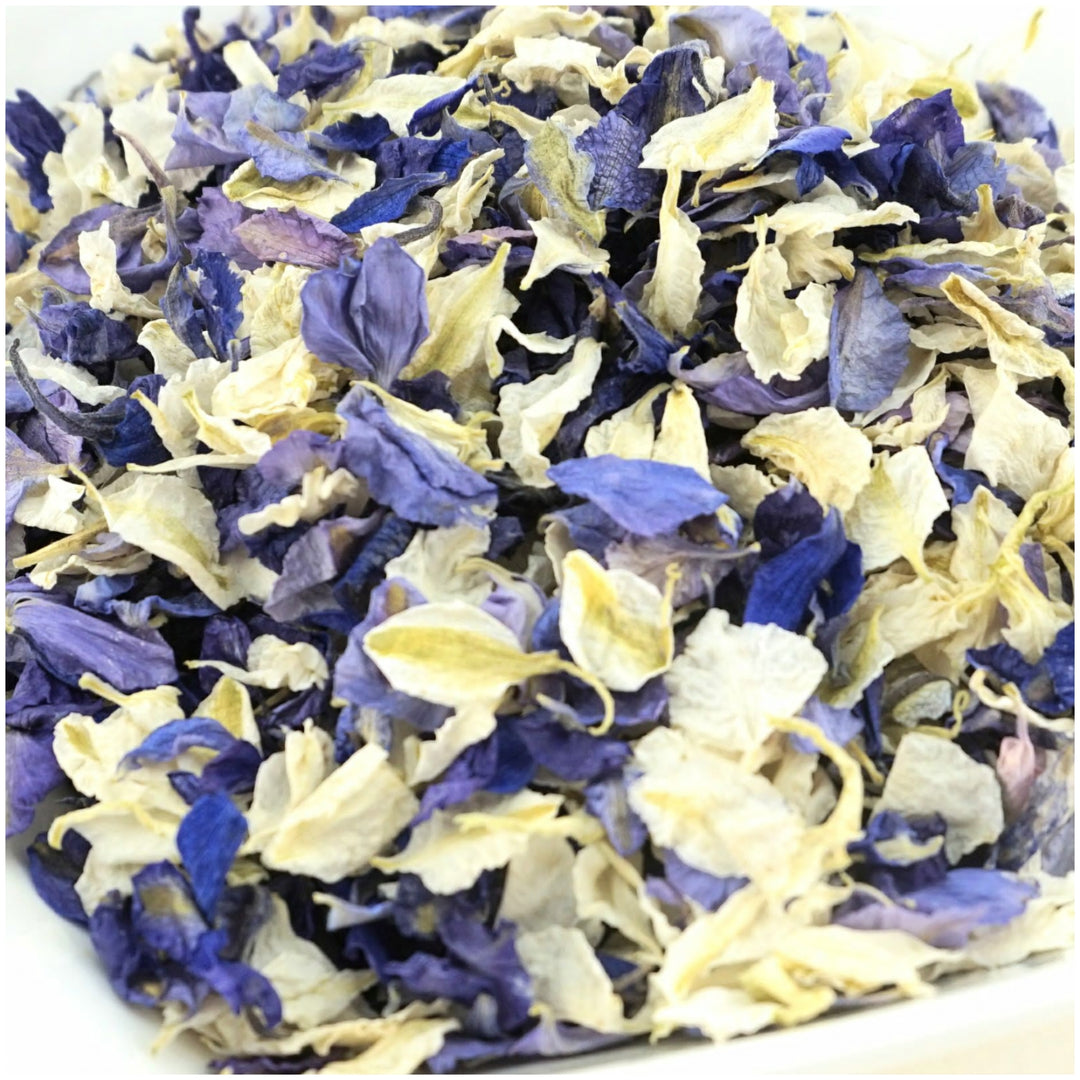 Larkspur Dried Petal Wedding Confetti Biodegradable Blueberry Vanilla