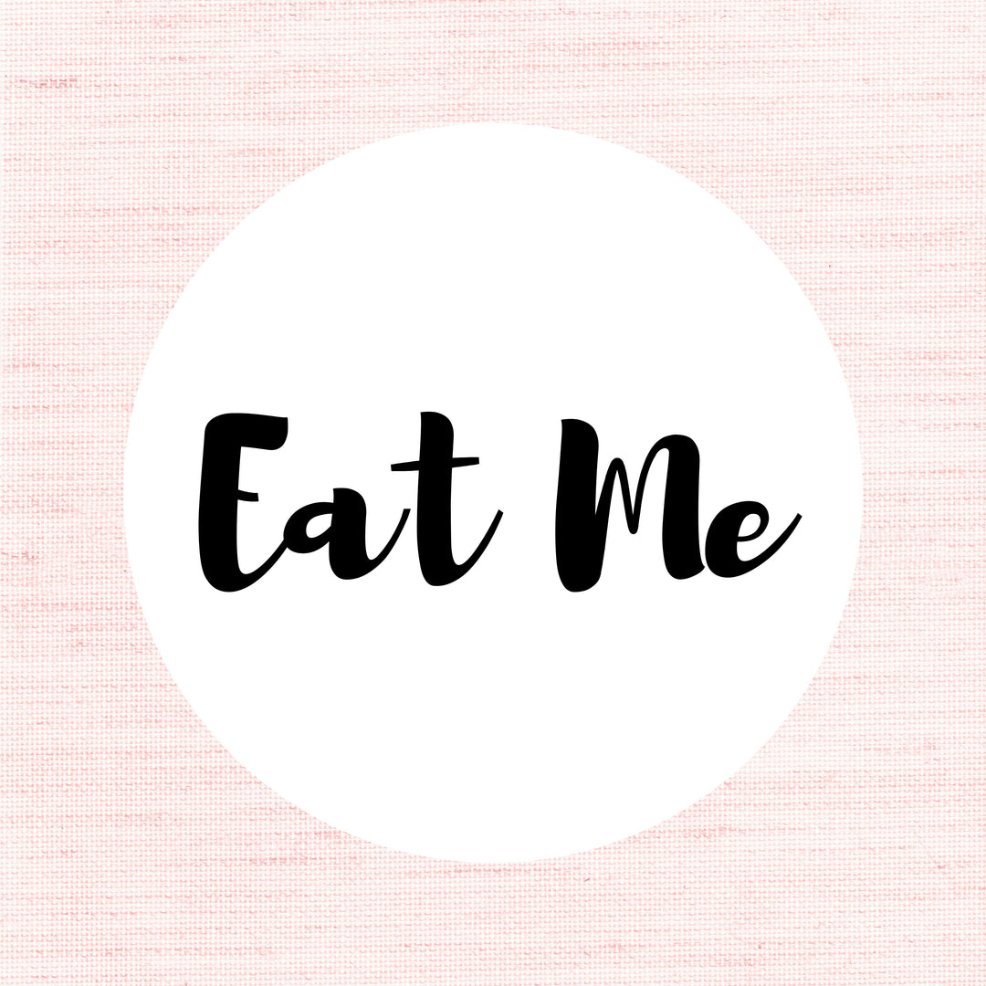 Biodegradable Glossy White Stickers Eat Me Wedding Sticker Favour Label