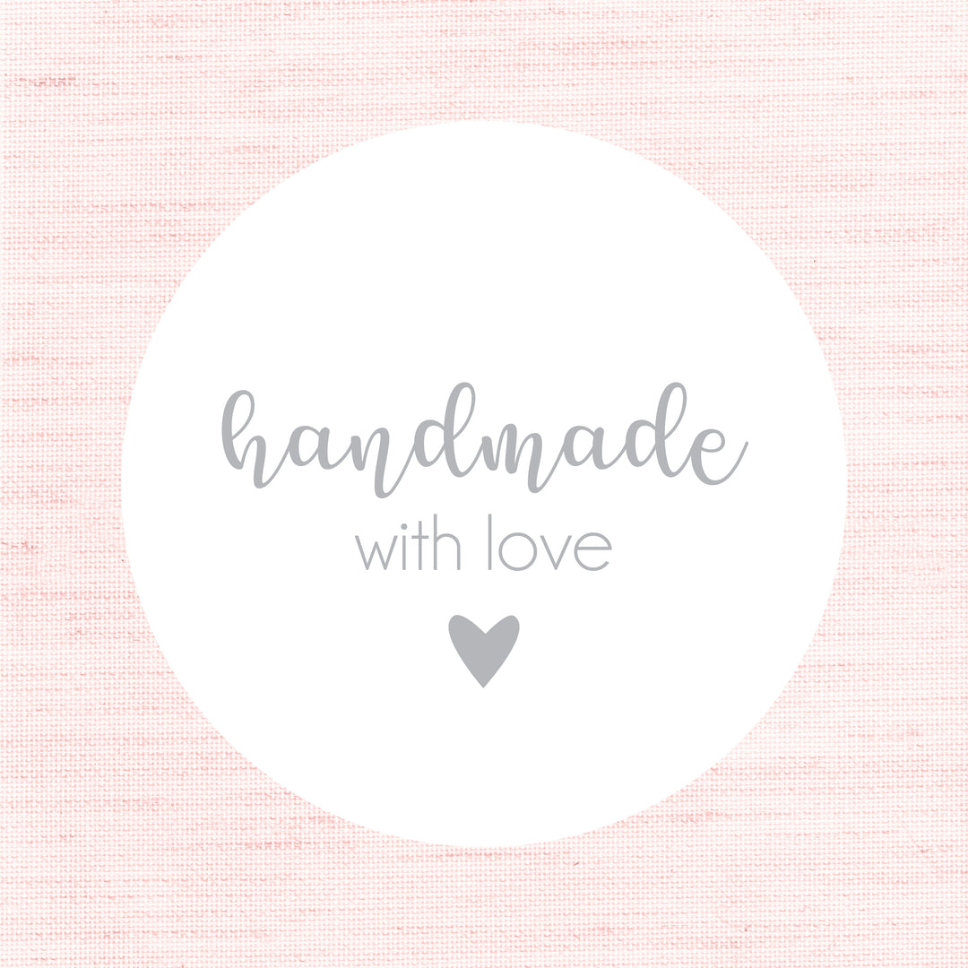 Biodegradable Glossy White Stickers Handmade with love Sticker Label