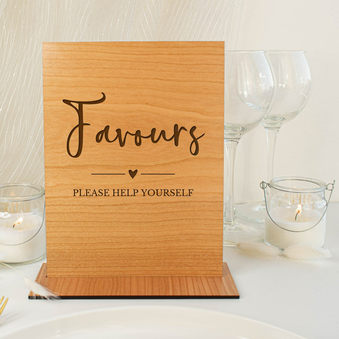Wooden Laser Engraved Wedding Favours Help Yourself Sign