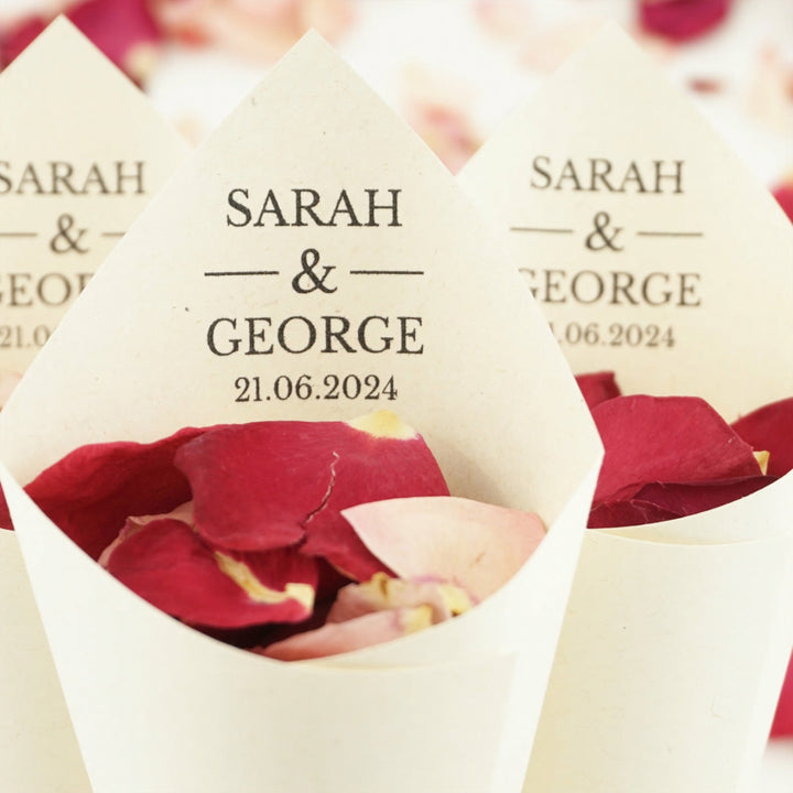 Handcrafted Personalised The Big Day Wedding Confetti Cones
