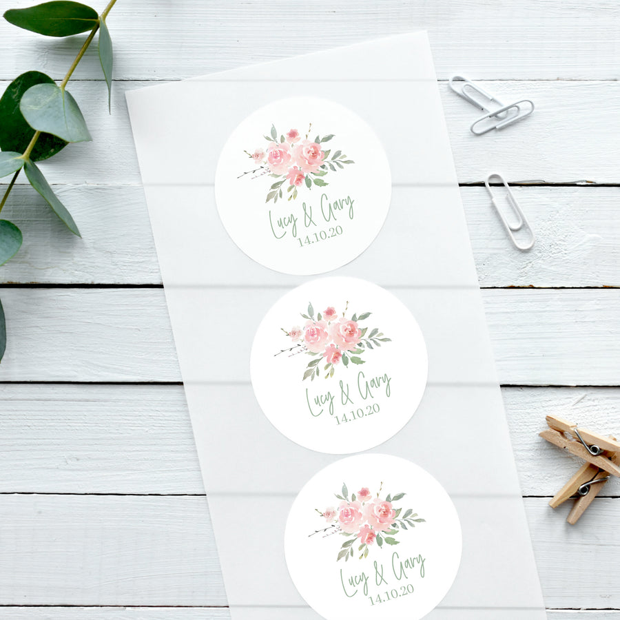 Kraft Heart Stickers Customised With Your Details Large Kraft Labels for  Packaging Rustic Wedding Stickers Kraft Label 70mm 