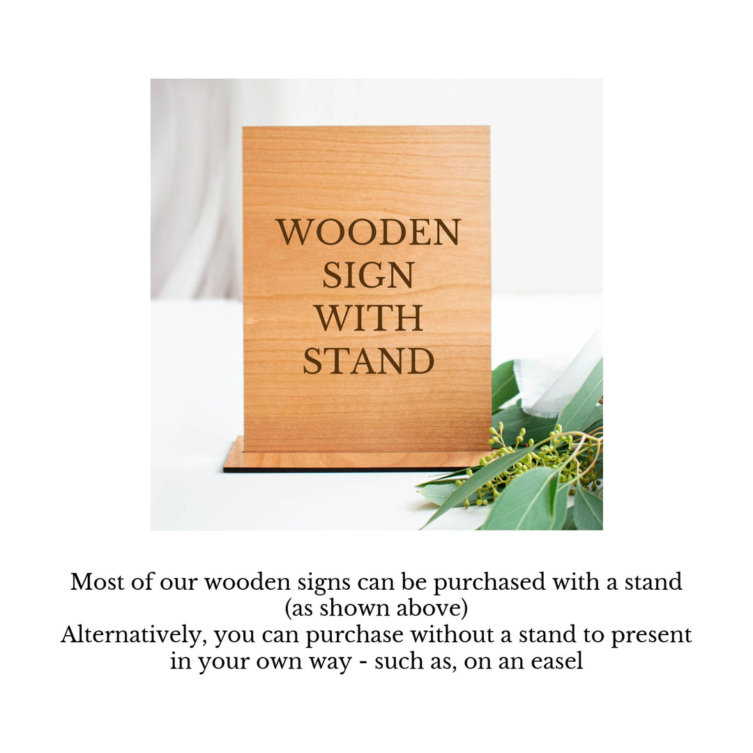 Personalised Wooden Laser Engraved Wedding Cards & Gifts Sign