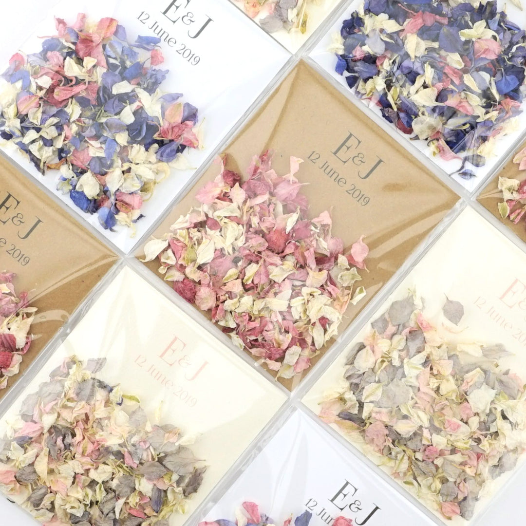 Initials Personalised Confetti Envelopes Eco-friendly Biodegradable
