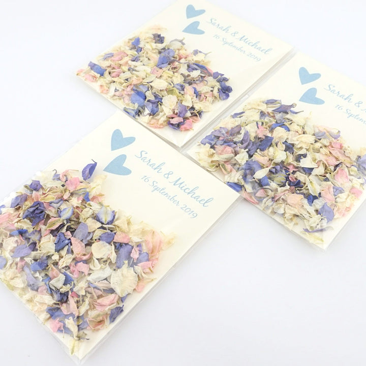 Personalised Love Heart Confetti Envelopes Eco-friendly Biodegradable