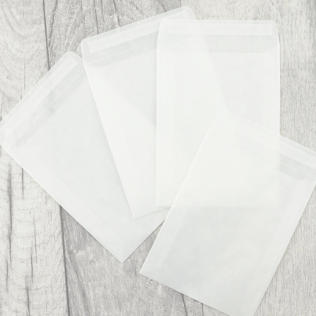 Glassine Envelopes with Peel & Seal Flap in a choice of 2 sizes DIY Favours